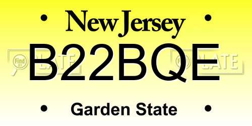 B22BQE New Jersey License Plate