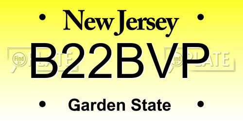 B22BVP New Jersey License Plate