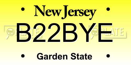 B22BYE New Jersey License Plate