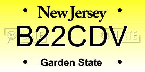 B22CDV New Jersey License Plate