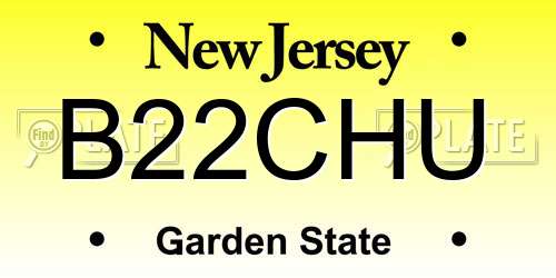 B22CHU New Jersey License Plate