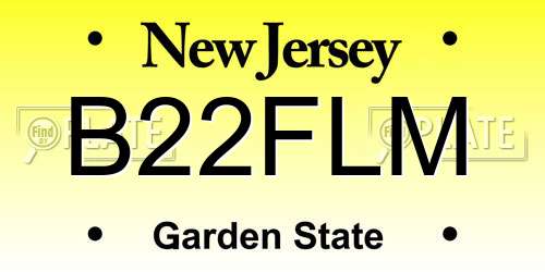 B22FLM New Jersey License Plate