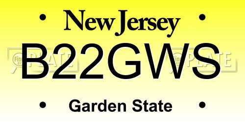 B22GWS New Jersey License Plate