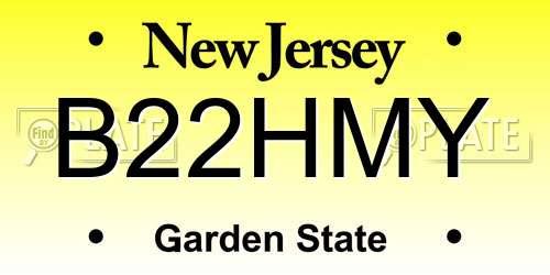 B22HMY New Jersey License Plate