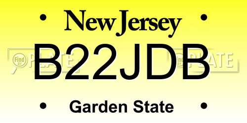 B22JDB New Jersey License Plate