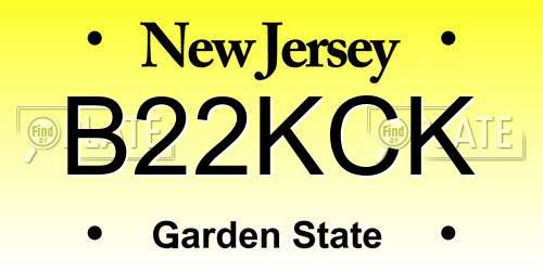 B22KCK New Jersey License Plate