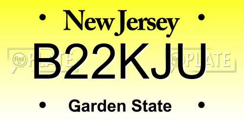 B22KJU New Jersey License Plate