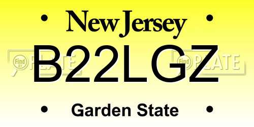 B22LGZ New Jersey License Plate