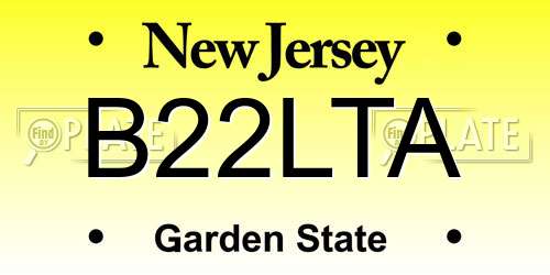 B22LTA New Jersey License Plate