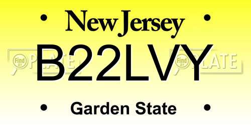 B22LVY New Jersey License Plate