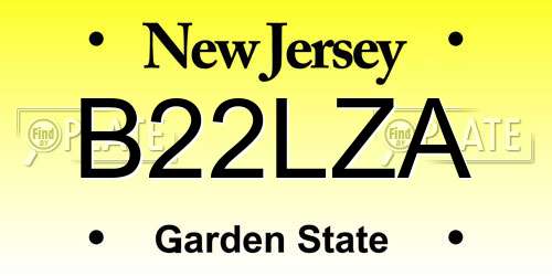 B22LZA New Jersey License Plate