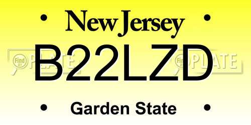 B22LZD New Jersey License Plate