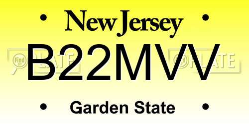 B22MVV New Jersey License Plate