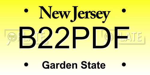 B22PDF New Jersey License Plate