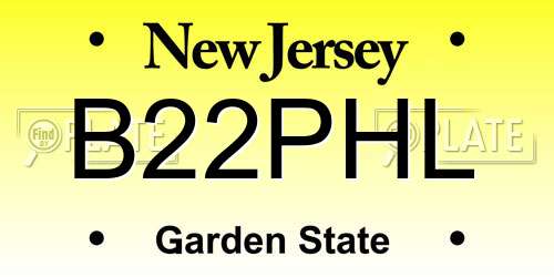 B22PHL New Jersey License Plate
