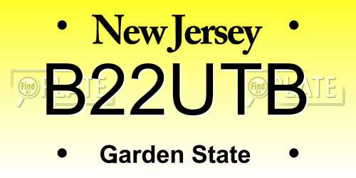 B22UTB New Jersey License Plate