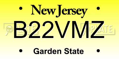 B22VMZ New Jersey License Plate