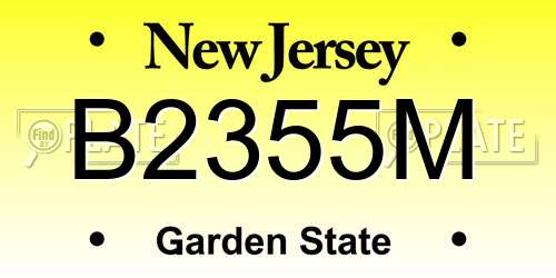 B2355M New Jersey License Plate