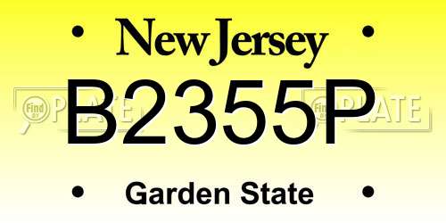 B2355P New Jersey License Plate