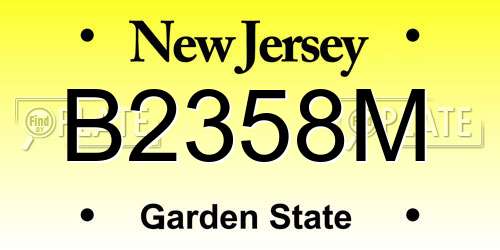B2358M New Jersey License Plate