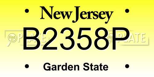 B2358P New Jersey License Plate