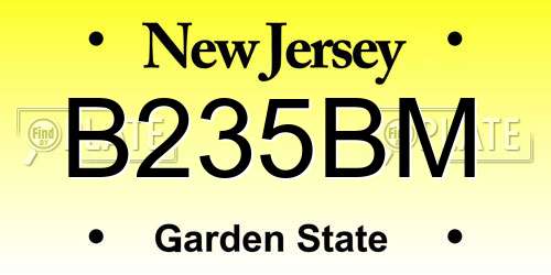 B235BM New Jersey License Plate