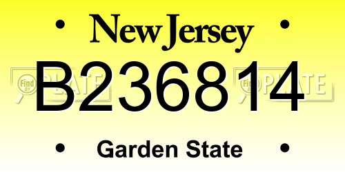 B236814 New Jersey License Plate