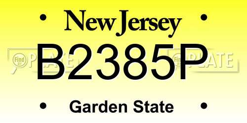 B2385P New Jersey License Plate