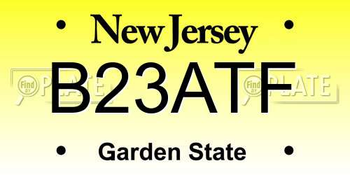 B23ATF New Jersey License Plate