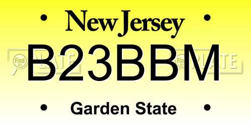 B23BBM New Jersey License Plate