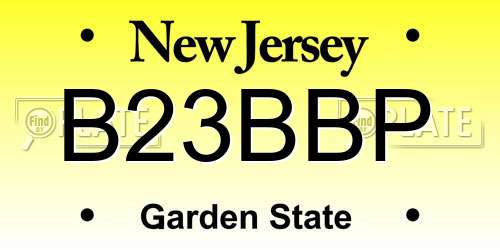 B23BBP New Jersey License Plate