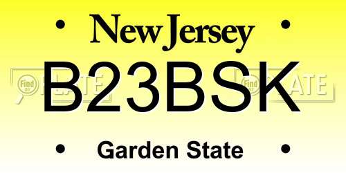B23BSK New Jersey License Plate