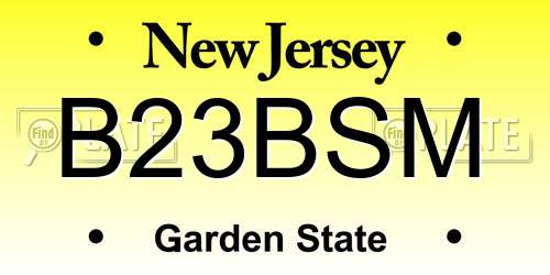 B23BSM New Jersey License Plate
