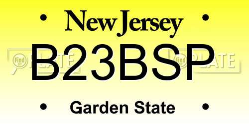 B23BSP New Jersey License Plate