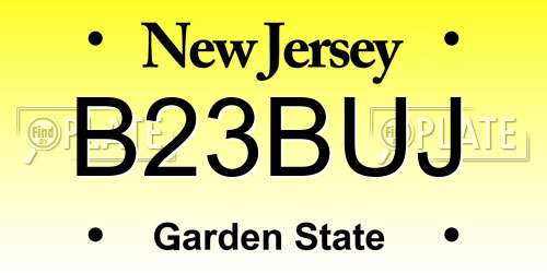 B23BUJ New Jersey License Plate