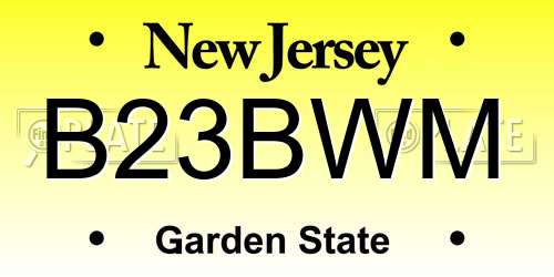 B23BWM New Jersey License Plate