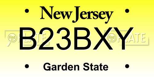 B23BXY New Jersey License Plate