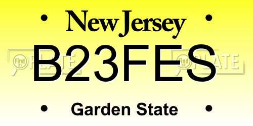 B23FES New Jersey License Plate