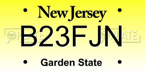 B23FJN New Jersey License Plate