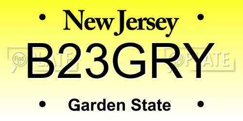 B23GRY New Jersey License Plate
