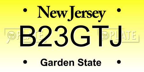 B23GTJ New Jersey License Plate