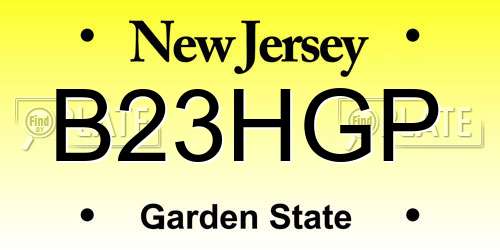 B23HGP New Jersey License Plate
