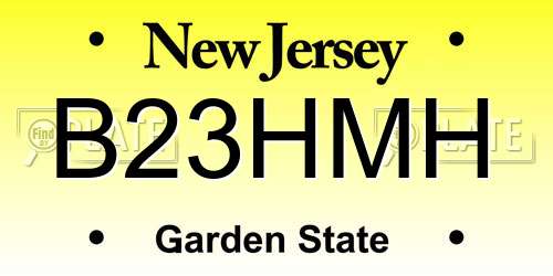 B23HMH New Jersey License Plate