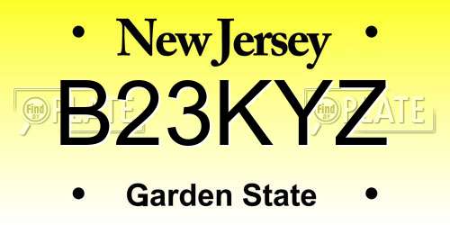 B23KYZ New Jersey License Plate