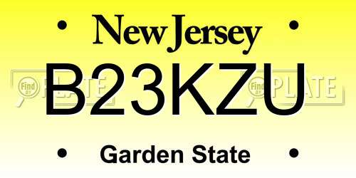 B23KZU New Jersey License Plate