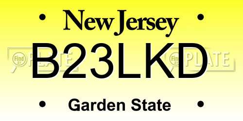 B23LKD New Jersey License Plate