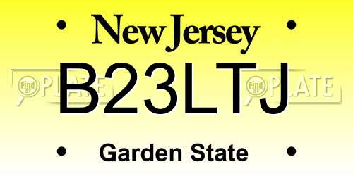 B23LTJ New Jersey License Plate