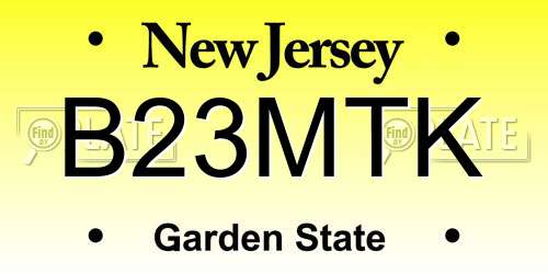 B23MTK New Jersey License Plate