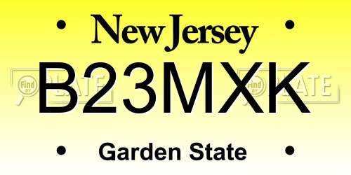 B23MXK New Jersey License Plate
