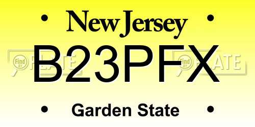 B23PFX New Jersey License Plate